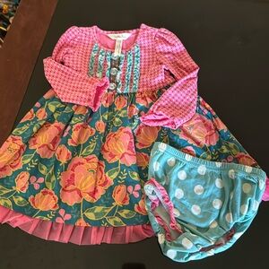 Matilda Jane Little Missy Dress with Diaper Cover 12-18 Months.